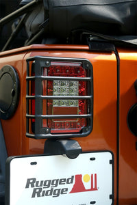 Thumbnail for Rugged Ridge 07-18 Jeep Wrangler Textured Black Tail Light Euro Guards