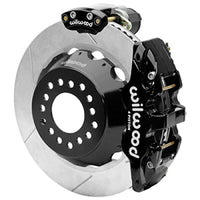 Thumbnail for Wilwood AERO4 Big Brake Rear Electronic Parking Brake Kit - Black - Powder Coat Caliper - SLT Rotor