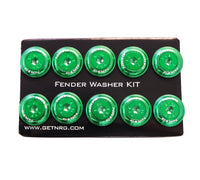 Thumbnail for NRG Fender Washer Kit w/Color Matched M6 Bolt Rivets For Plastic (Green) - Set of 10