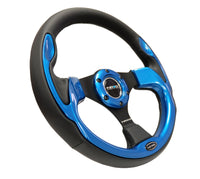 Thumbnail for NRG Reinforced Steering Wheel (320mm) Blk w/Blue Trim