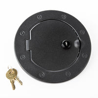 Thumbnail for Rugged Ridge 07-18 Jeep Wrangler JK Textured Black Locking Gas Cap Door