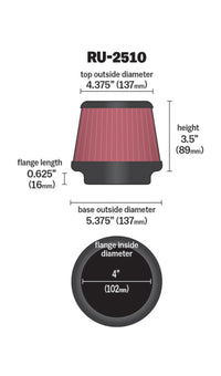 Thumbnail for K&N Universal 4 Inch Filter