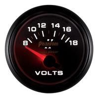 Thumbnail for Autometer Phantom II 52.4mm Short Sweep Electronic 8-18 Volts Voltmeter Gauge