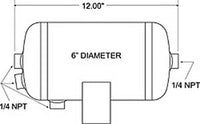 Thumbnail for Firestone Air Tank 1 Gallon 6in. x 12in. L (4) 1/4in. NPT Ports 150 PSI Max - Black (WR17609244)