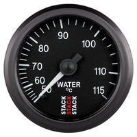 Thumbnail for Autometer Stack Instruments 52mm 50-115 Celsius 3/8 BSPT (M) Mechanical Water Temp Gauge - Black