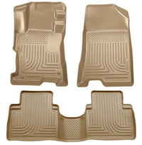 Thumbnail for Husky Liners 08-12 Honda Accord (4DR) WeatherBeater Combo Tan Floor Liners (One Piece for 2nd Row)