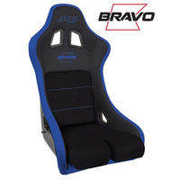 Thumbnail for PRP Bravo Composite Seat- Black/Blue (PRP Blue Outline/Bravo Blue- Blue Stitching)