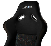 Thumbnail for NRG FRP Bucket Seat (Black w/ Multi Color Geometric Pattern) - Large